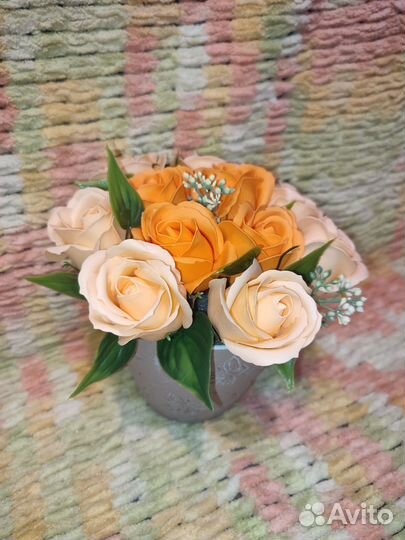 Букет из мыльных роз