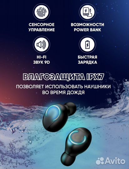 Беспроводные наушники F9 с дисплеем TWS