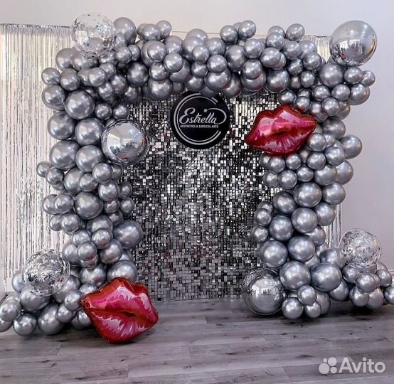 Фотозона серебро фон пайетки 2,1*2,4м