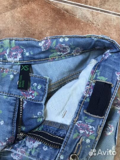 Джинсы для девочки mango, benetton, 6-8 лет