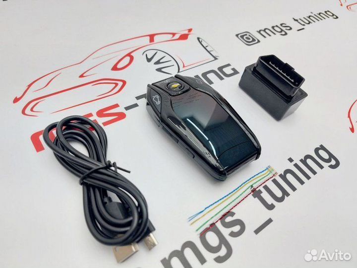 Смарт ключ Chevrolet дизайн BMW черный с экраном