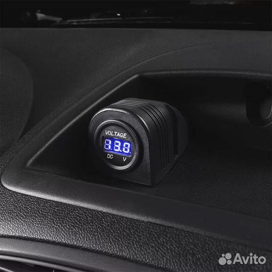 Вольтметр врезной встраиваемый 6-30V синий