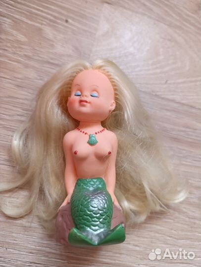 Кукла русалка СССР ГДР ари зеленая 15 см