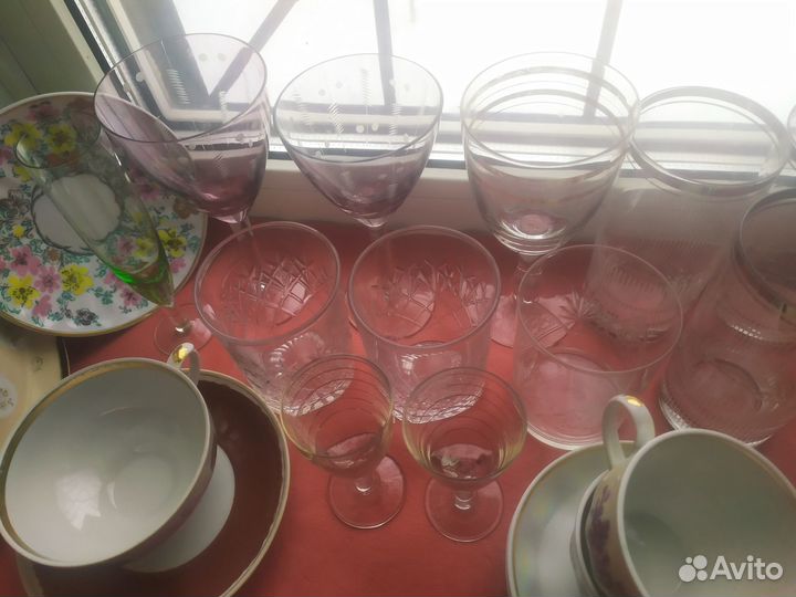 Посуда для добора СССР Чашки фужеры стаканы ваза