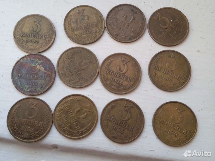 Монеты СССР номиналом 3копейки продам