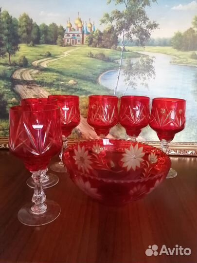 Фужеры - цветной хрусталь 70 - х годов