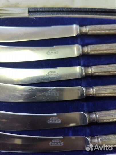 Набор антикварных серебряных ножей 925 проба