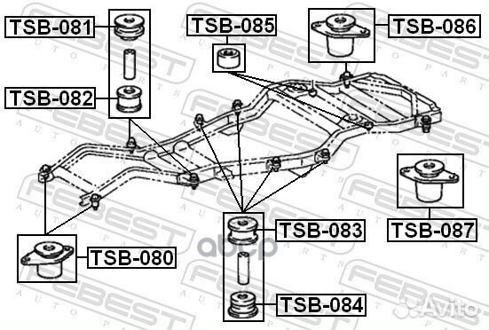 Подушка рамы TSB-081 Febest