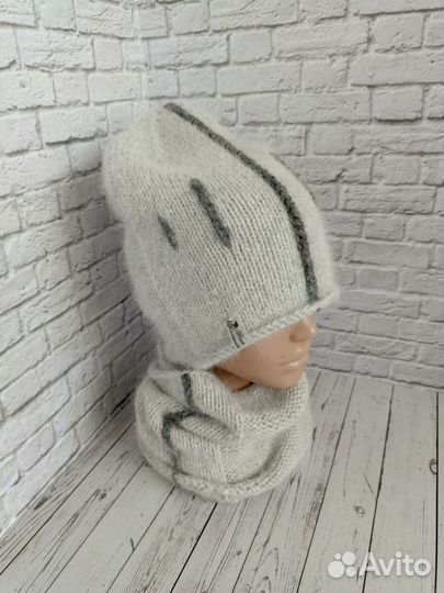 Комплект шапка снуд пух норки