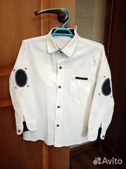 Рубашка белая на мальчика р. 128 размер 30-31