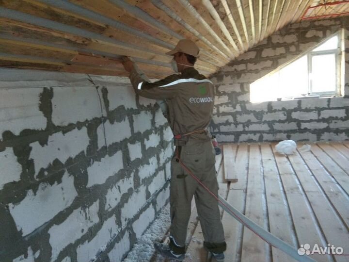 Утепление домов эковатой