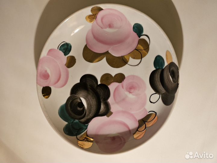 Чайная пара фарфор 550 мл Цветы Агашки Дулево