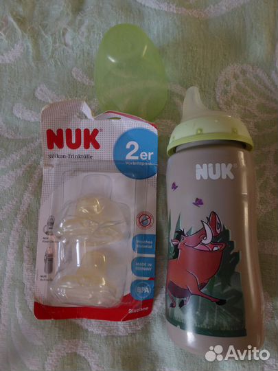 Бутылочка NUK с новыми сосками (возраст с 6 мес.)