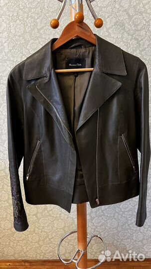 Кожаная куртка косуха massimo dutti