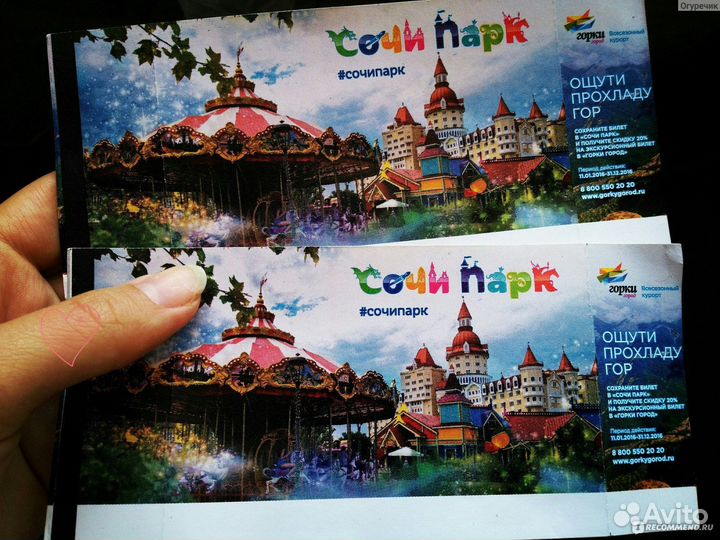 2 Электронных билета в сочи парк 25,26,27