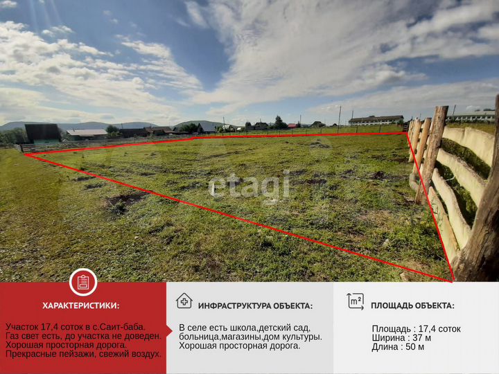 Участок 17,4 сот. (личное подсобное хозяйство (лпх))