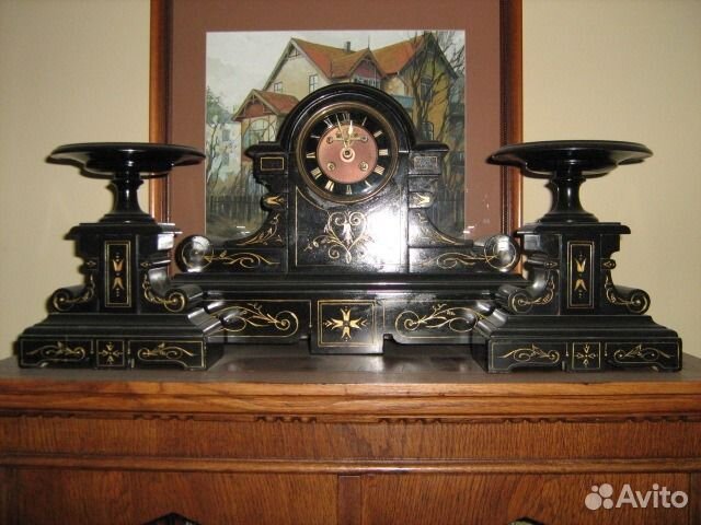 Часы каминные мрамор