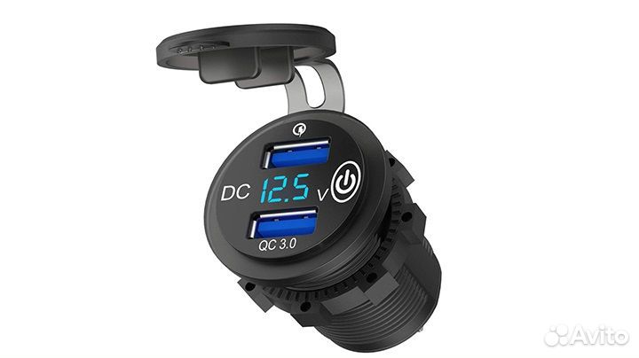 Авто гнездо прикуриватель монтажное 2 USB 2.1 +2.1