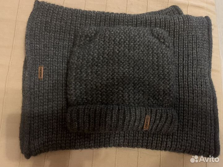 Шапка зимняя тёмно-серая с ушками