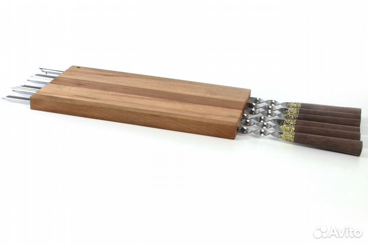 Разделочная доска с шампурами - Мореный Бук