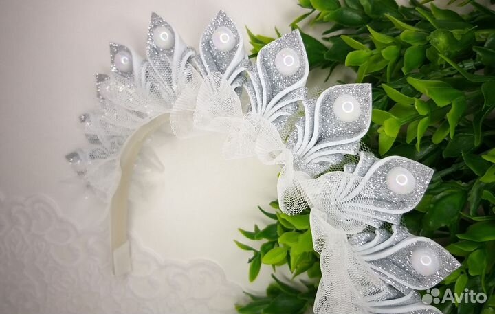 Новогодний ободок снежинки (льдинки)