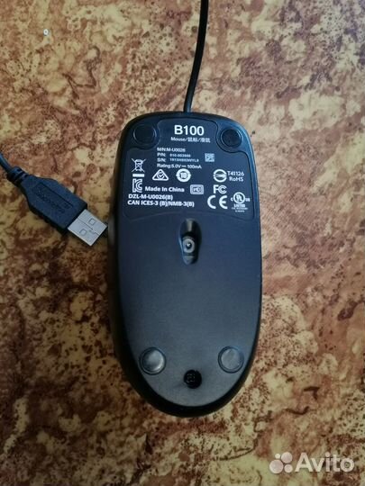 Мышь проводная Logitech B100