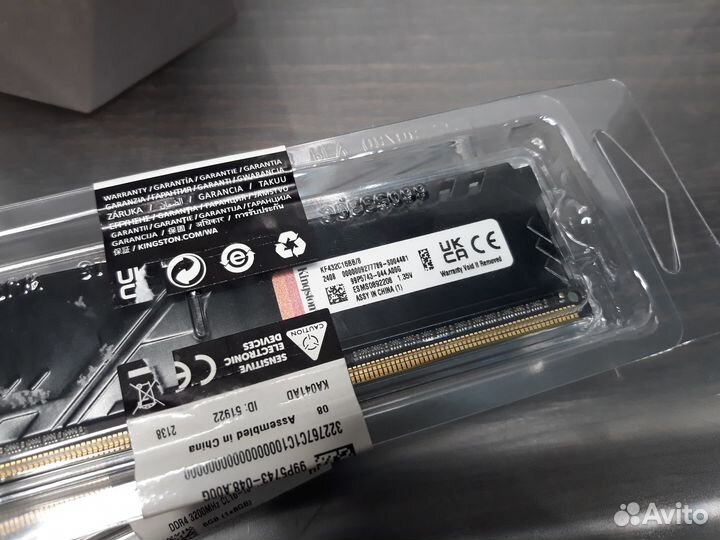 Озу Kingston fury Beast 8 гб DDR4 dimm