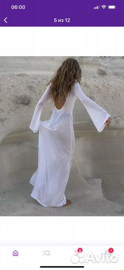 Пляжное платье белое