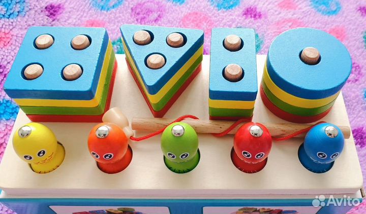 Игрушка сортер + рыбалка 2 в 1