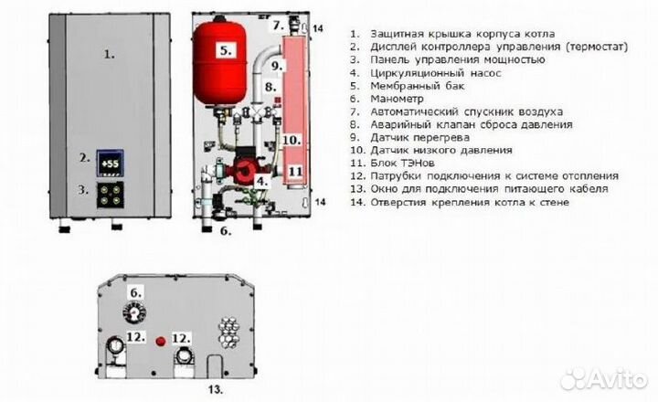 Электрический котел 6-9-12 кВт с Wi-Fi и Янд.Алиса