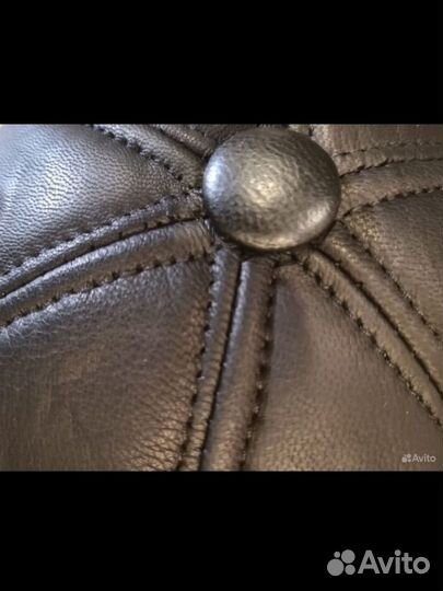 Мужская кепка кожаная