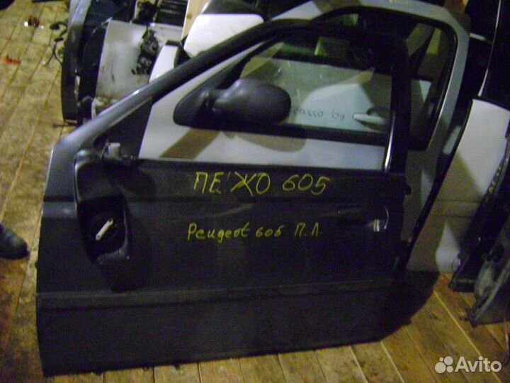 Дверь передняя левая Пежо 605 Peugeot 605 серый