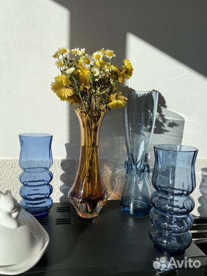 Ваза цветное стекло СССР