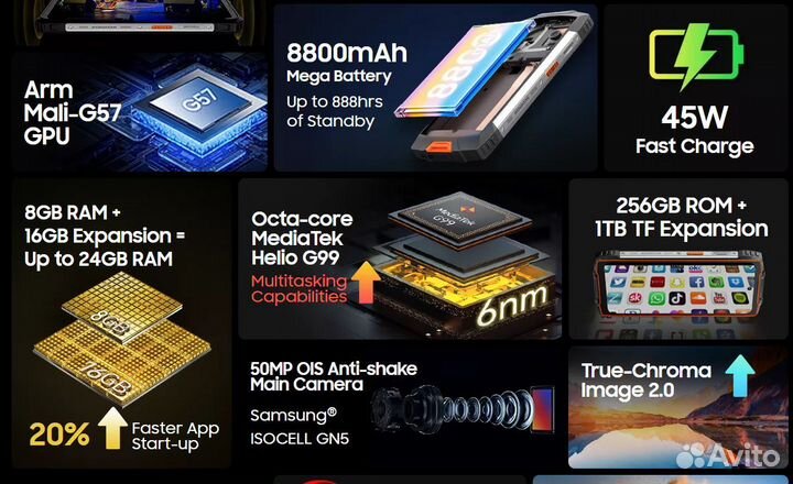 Blackview Oscal Tiger 10, 8/256 ГБ