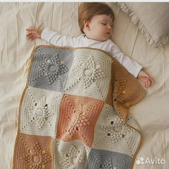 Плед детский вязаный ручная работа