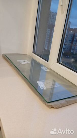 Полки стекло в обработке 6мм 869*284мм - 3шт