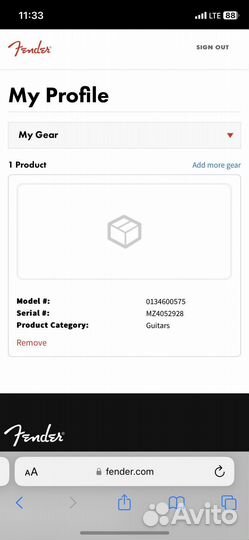 Электрогитара Fender stratocaster made in mexico