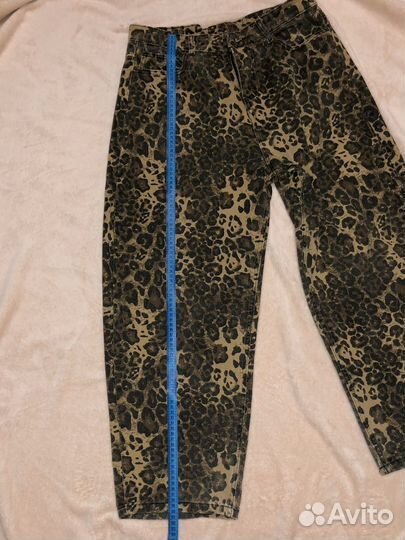 Джинсы леопардовые