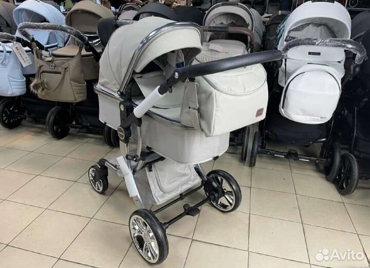 Коляска 2в1.2023 Кожа Качество (на высоте)