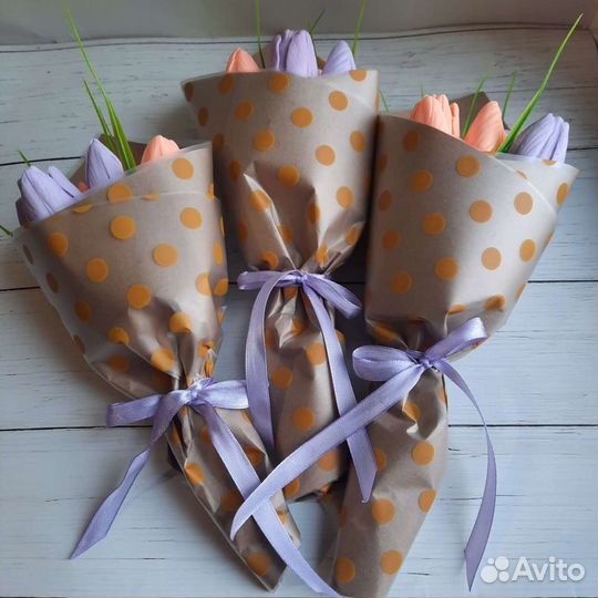 Букет тюльпанов из мыла