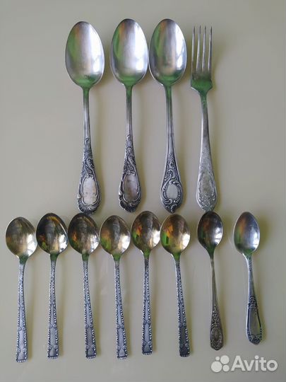 Ложки вилки мельхиор