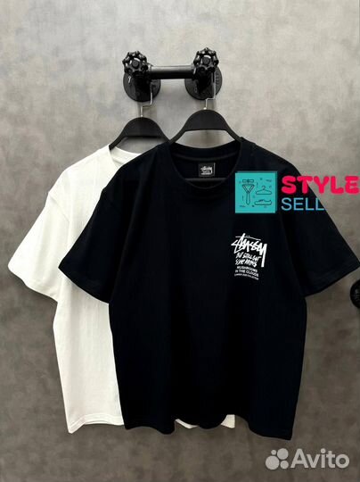 Stussy футболка оверсайз хлопок