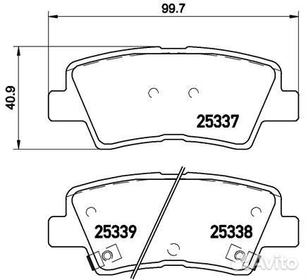 Колодки тормозные задние Brembo, P30067