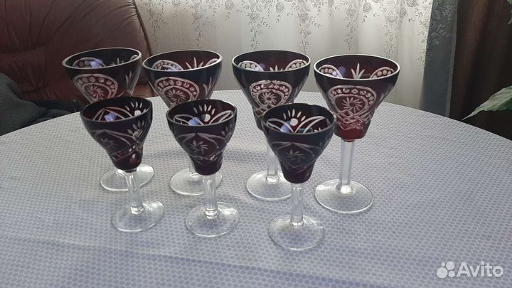Бокалы марганцевое стекло-хрусталь СССР