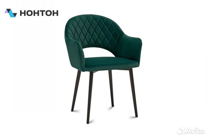 Стул София черный муар / зеленый