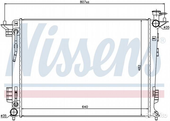 Радиатор охлаждения двс hyundai IX35 (2010) 2.0 cv