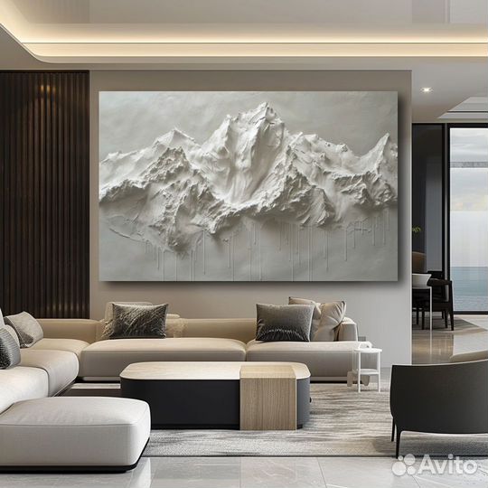 Уникальная картина маслом 3Д Величественные горы