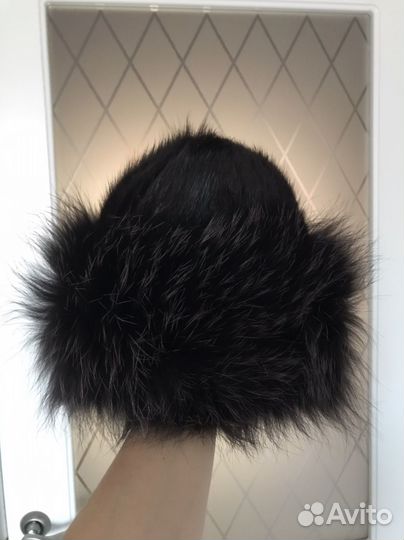 Шапка норка на вязаной основе