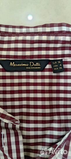 Рубашка в клетку виши, Massimo Dutti, 36