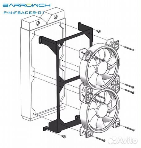 Крепление радиатора Barrowch fbacer-01 Black